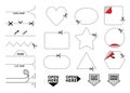 Dashed cut lines. Cut here icon, peel corner stickers and open here labels. Cutting coupon frame template with scissors