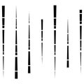 Dashed dynamic lines, stripes pattern. random, irregular intermittent streaks design. interrupt vertical, straight parallel