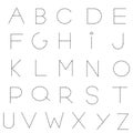 Dashed line alphabet set