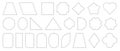 Dashed line frames. Dash dotted square circle linear borders, simple rectangle oval hexagon triangle heart star outline