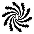 Dashed lines spiral, swirls, and twirls. Concentric, and circular volute, helix vector element