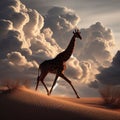 Dashing Across the Dunes: The Majestic Giraffe's Desert Trot