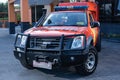 A dashing rescue team car Basarnas in front of the office, using the strobist concept Royalty Free Stock Photo