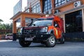 A dashing rescue team car Basarnas in front of the office, using the strobist concept Royalty Free Stock Photo