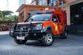 A dashing rescue team car Basarnas in front of the office, using the strobist concept Royalty Free Stock Photo