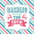 Dashing through the snow christmas sayings word art