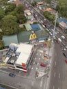 Aerial of a McDonald`s store at the corner of Aguinaldo Highway and Governor`s Drive