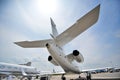 Dassault Falcon 900 business jet on display at Singapore Airshow Royalty Free Stock Photo