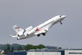 Dassault Falcon 8X corporate jet taking off from Le Bourget-Paris Airport. France - June 22, 2017 Royalty Free Stock Photo