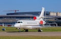 Dassault Falcon 7X jet in the Zurich Airport Royalty Free Stock Photo