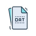 Color illustration icon for Dat, file and document