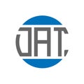 DAT letter logo design on white background. DAT creative initials circle logo concept. Royalty Free Stock Photo