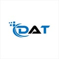 DAT letter logo design on white background. DAT creative initials letter logo concept. DAT letter design Royalty Free Stock Photo