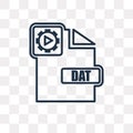 Dat vector icon isolated on transparent background, linear Dat t