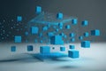 Data abstract concept with clusters, particles and objects collected and sorted. Digital sorting and management concept Royalty Free Stock Photo