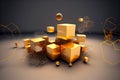 Data abstract concept with clusters, particles and objects collected and sorted. Digital sorting and management concept Royalty Free Stock Photo