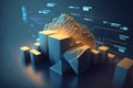 Data abstract concept with clusters, particles and objects collected and sorted. Digital sorting and management concept Royalty Free Stock Photo