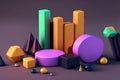 Data abstract concept with clusters, particles and objects collected and sorted. Digital sorting and management concept Royalty Free Stock Photo