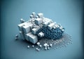 Data abstract concept with clusters, particles and objects collected and sorted. Digital sorting and management concept Royalty Free Stock Photo