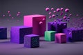 Data abstract concept with clusters, particles and objects collected and sorted. Digital sorting and management concept Royalty Free Stock Photo