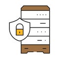 data access control database icon color illustration Royalty Free Stock Photo