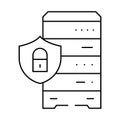 data access control database line icon vector illustration
