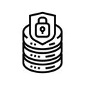 data access control database line icon vector illustration Royalty Free Stock Photo