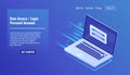 Data Access, login form on screen laptop, personal account, authorization process, inter password, personal data
