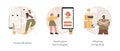 Data access and user experience abstract concept vector illustrations.