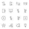 Data Add, plus line icons set Royalty Free Stock Photo