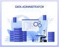 Data administrator people, great design for any purposes. Finance isometric. File management