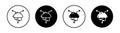 Data Aggregation icon set. Cloud computing wireless internet network vector symbol in a black filled and outlined style. Cloud