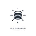 Data aggregation icon. simple element illustration. isolated trendy filled data aggregation icon on white background. can be used