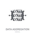 data aggregation icon. Trendy data aggregation logo concept on w