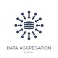 data aggregation icon. Trendy flat vector data aggregation icon