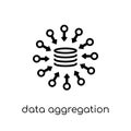 data aggregation icon. Trendy modern flat linear vector data aggregation icon on white background from thin line general