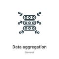 Data aggregation outline vector icon. Thin line black data aggregation icon, flat vector simple element illustration from editable Royalty Free Stock Photo