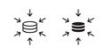 Data aggregation thin line vector icon set