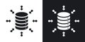 Data aggregation thin line vector icon set