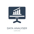 data analyser icon in trendy design style. data analyser icon isolated on white background. data analyser vector icon simple and