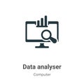 Data analyser vector icon on white background. Flat vector data analyser icon symbol sign from modern computer collection for