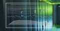 Data analysis and algorithm image over server racks in data center Royalty Free Stock Photo