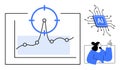 Artificial Intelligence Data Analysis with Graph, AI Chip, and Person in Technology Context Royalty Free Stock Photo