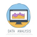 Data analysis concept. Flat vector illustration Royalty Free Stock Photo