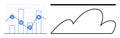 Data Analysis with Bar Graph and Cloud Computing Visualization Royalty Free Stock Photo