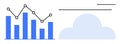 Data Analysis with Bar Graph and Line Chart in Cloud Storage Context Royalty Free Stock Photo