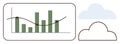 Data Analysis with Bar Graph and Trend Line Paired with Cloud Symbol for Digital Storage Royalty Free Stock Photo