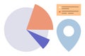 Data Visualization with Pie Chart, Map Pin, and Infographic Bar Elements Royalty Free Stock Photo