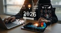 Data analysis for business growth in 2026 with businessman analyzing dashboard and ecommerce trend Royalty Free Stock Photo
