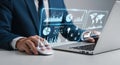 Data Analysis and Business Intelligence Insights Visualization with Laptop Computer and Graphs for Strategic Decision Making and Royalty Free Stock Photo